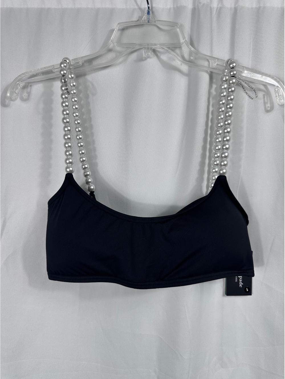 Kate Spade Black Pearl Strap Bikini Top Size Small